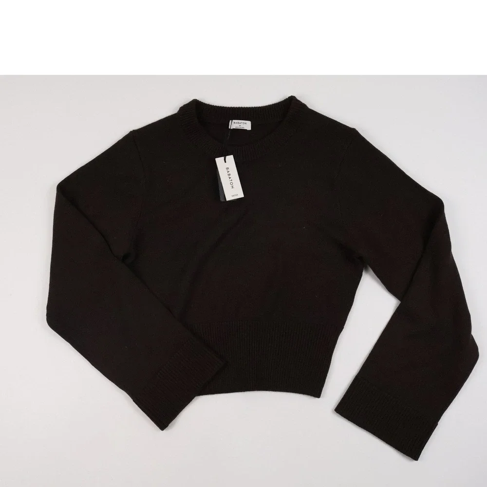 Babaton Sweater Byline Cacao Nib Brown Solid Medium NWT 128
